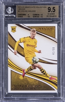 2019-20 Panini Immaculate Collection Bronze #51 Erling Haaland Rookie Card (#41/50) - BGS GEM MINT 9.5 - Pop. "1-of-1!"